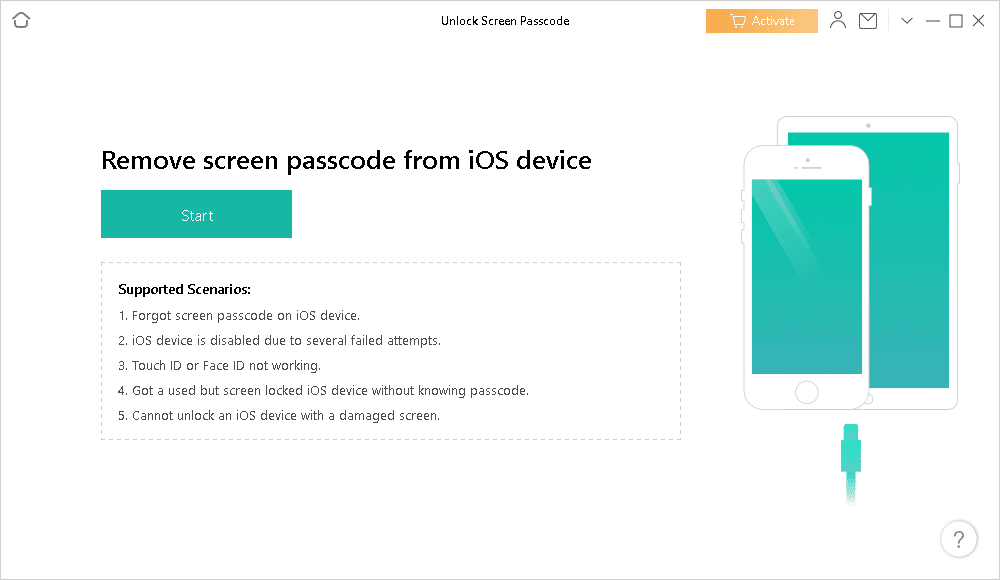 Giao diện phần mềm mở khóa iPhone