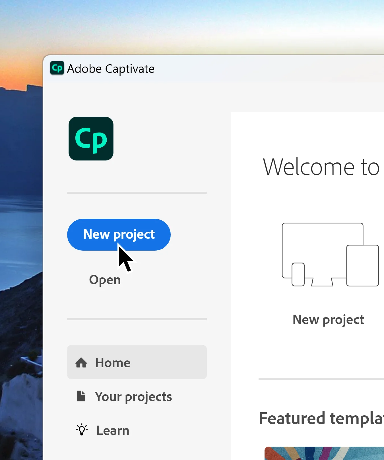 Adobe Captivate 2019 giao diện chính