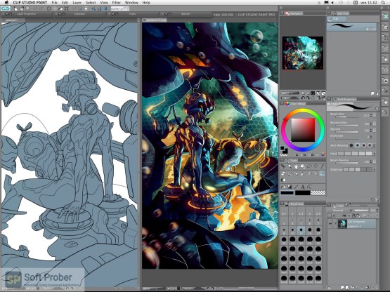 Clip Studio Paint EX giao diện làm việc