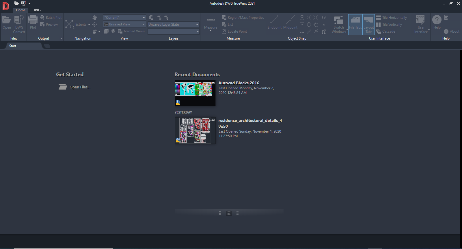 Giao diện DWG TrueView 2025