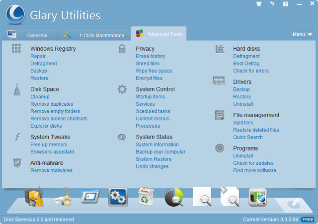 Glary Utilities Pro 2024 giao diện chính