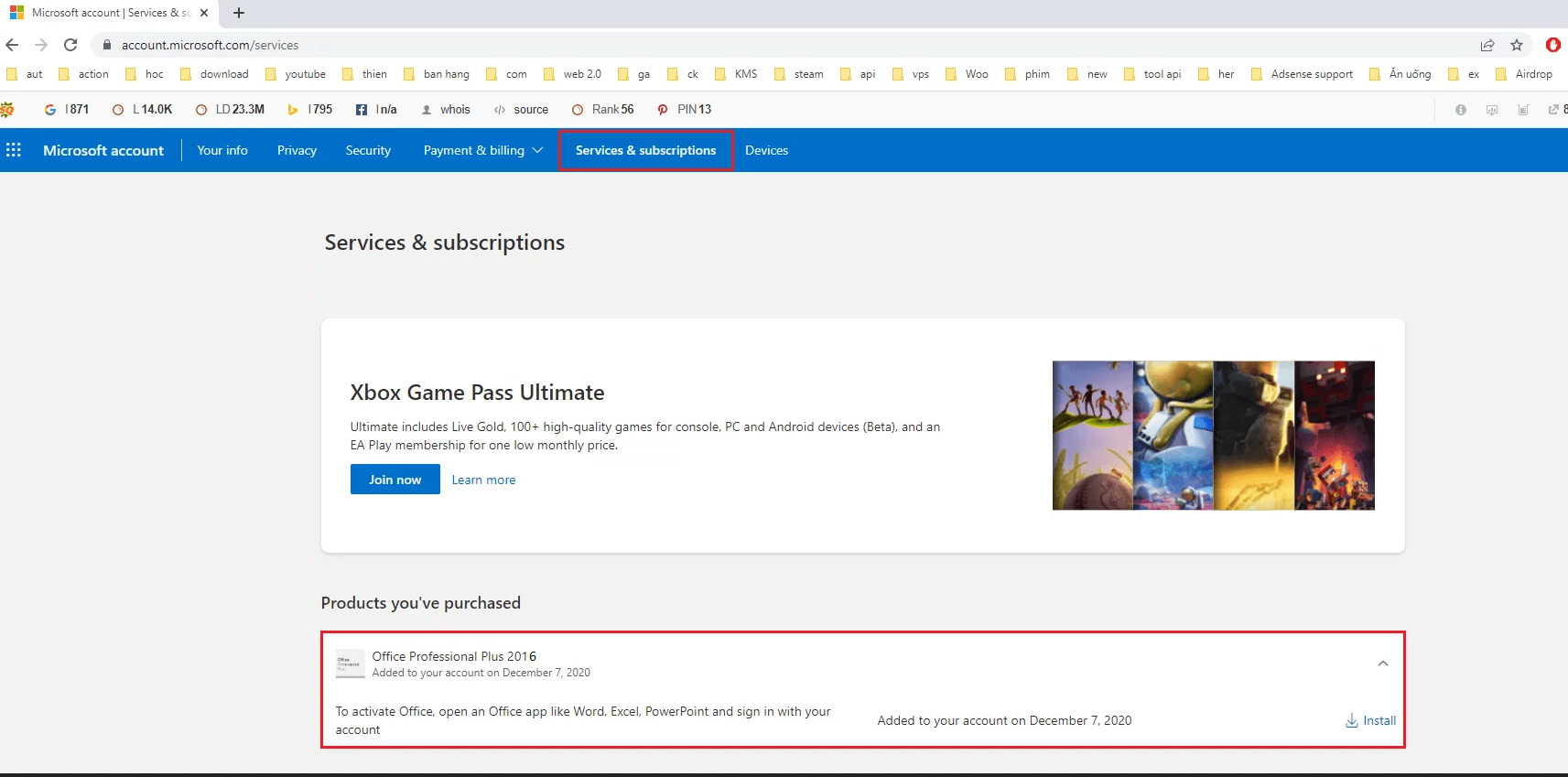 Microsoft Office 2016 Professional Plus giao diện