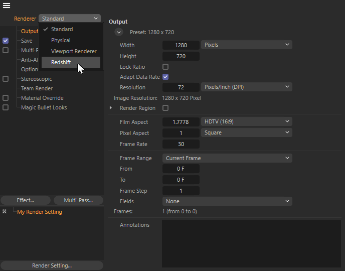 Giao diện Cinema 4D 2023