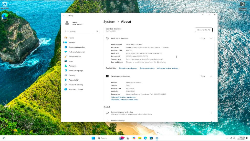 Windows 11 Enterprise Dashboard
