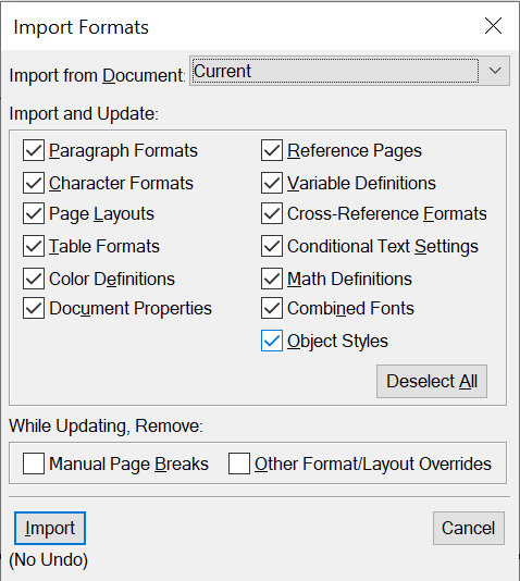Adobe FrameMaker Interface