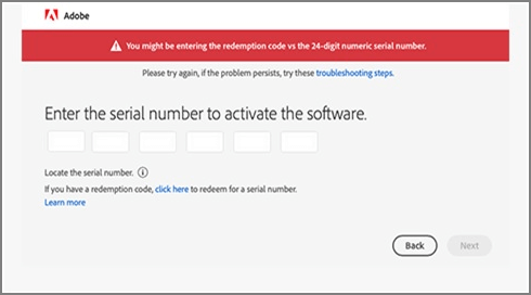 Adobe Product Activation