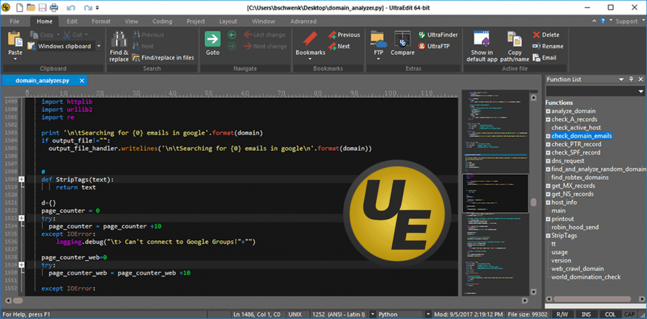 IDM UEStudio 29 giao diện chính