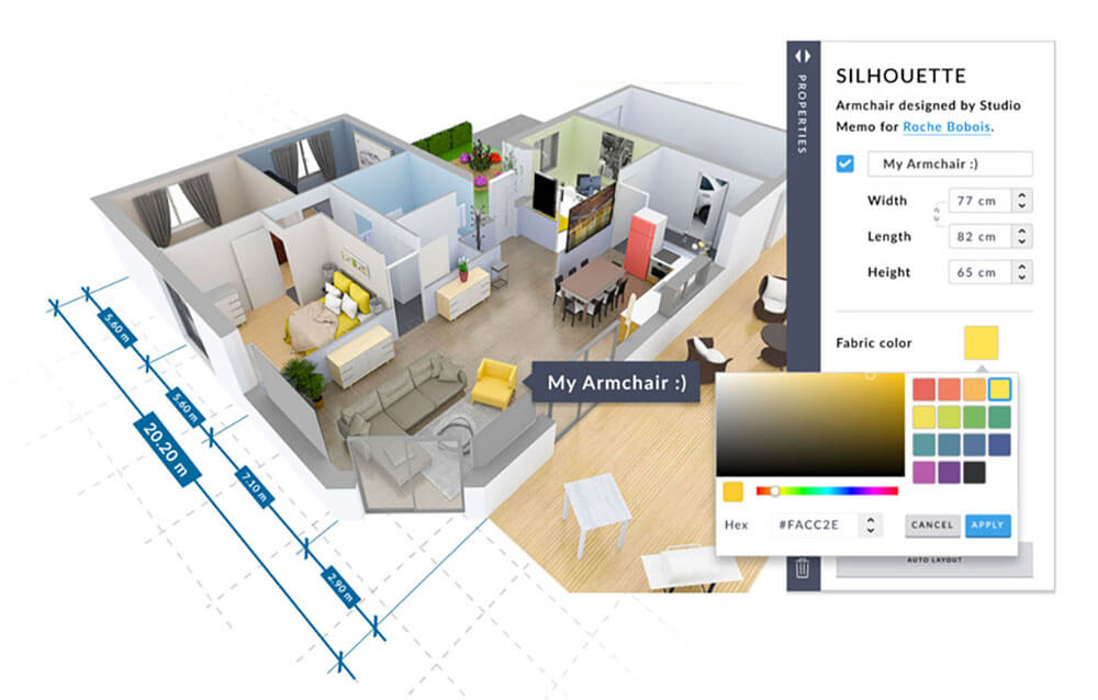 Thiết kế phòng khách với Home Designer Suite 2023