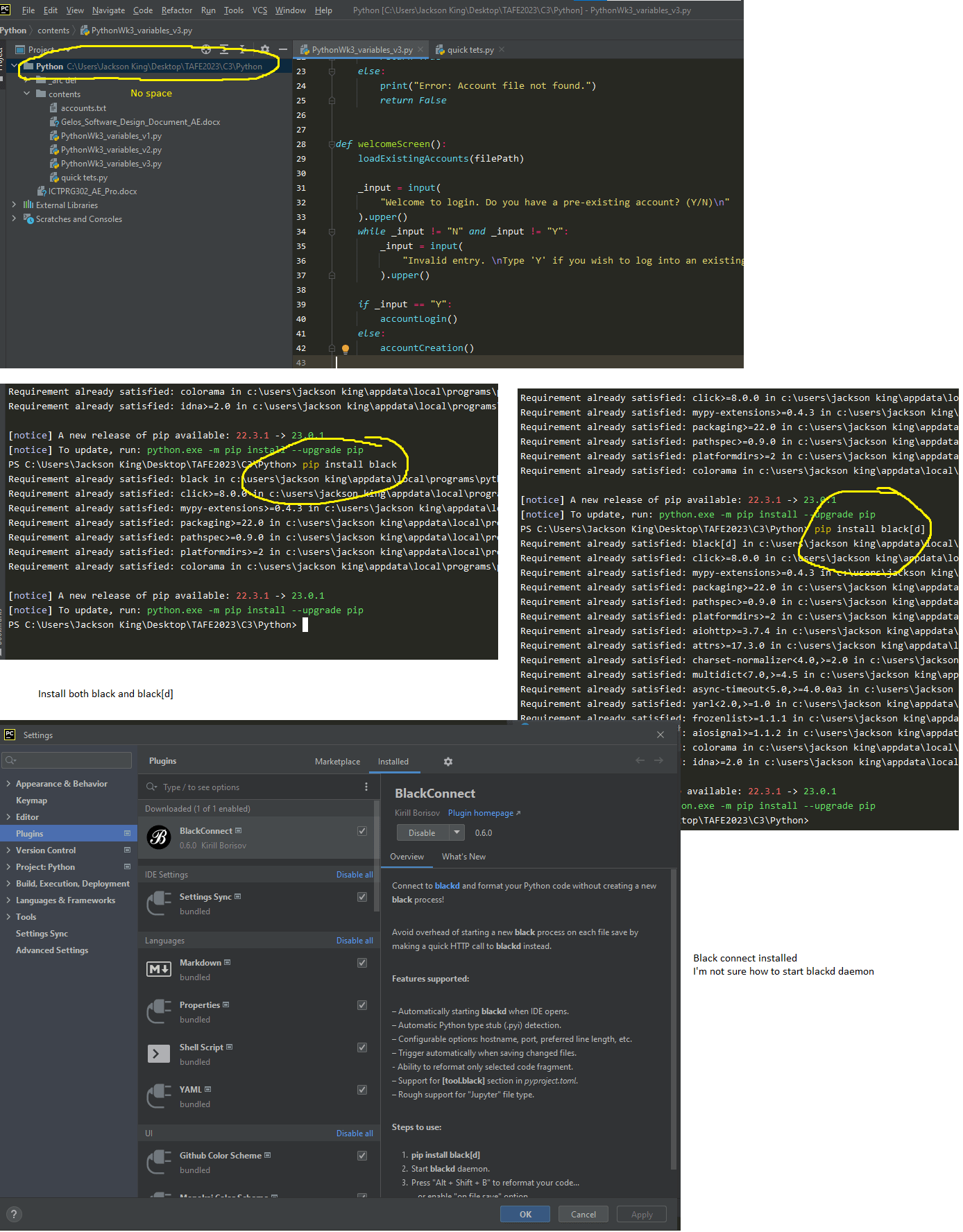 Giao diện làm việc PyCharm