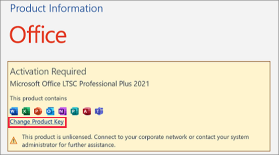 Product Activation Screen