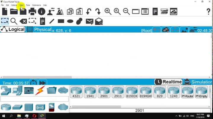 Cisco Packet Tracer 8.2.1 Interface