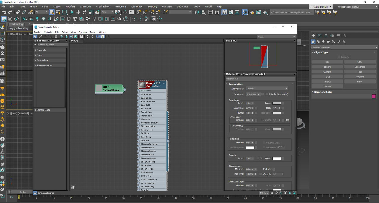 Giao diện cài đặt Corona Renderer
