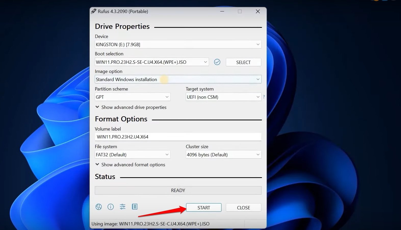 Creating bootable USB for Ghost Win 11