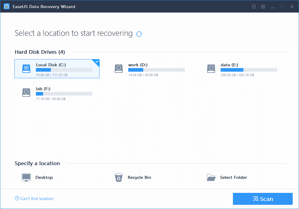 MiniTool Power Data Recovery 12.1 giao diện chính