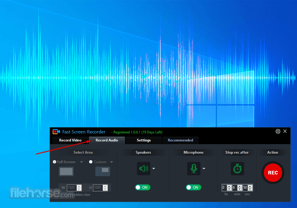 Giao diện TunesKit Screen Recorder