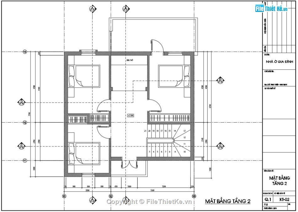 Bản vẽ nhà 2 tầng hiện đại