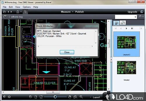 Giao diện xem file CAD
