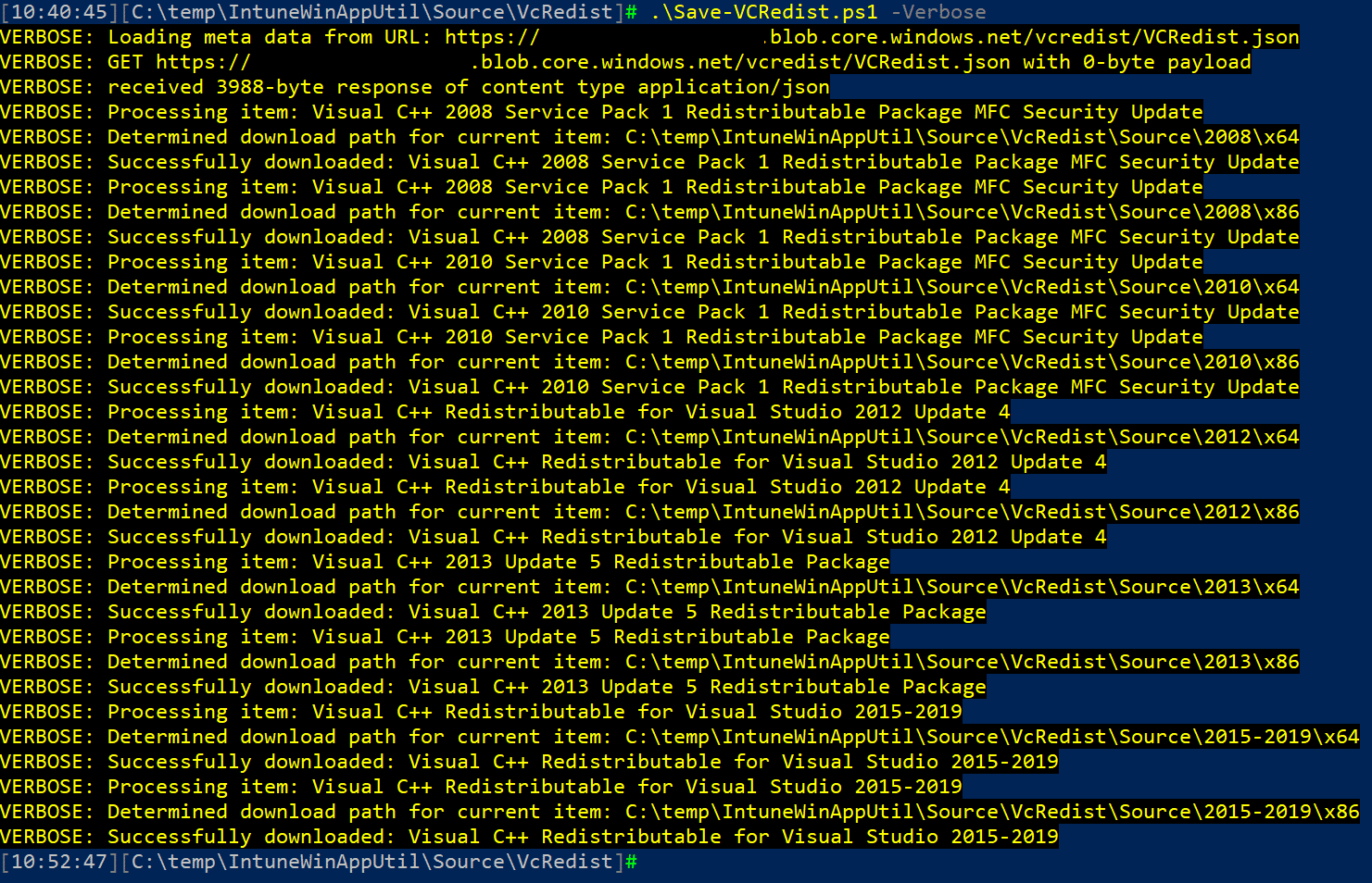 Visual C++ Redistributable Versions