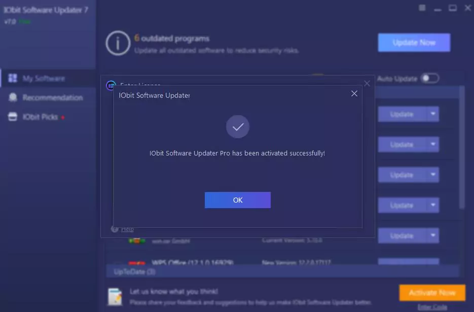 IObit Software Update Interface