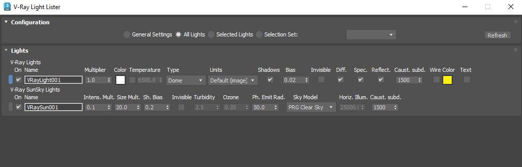 V-Ray render interface
