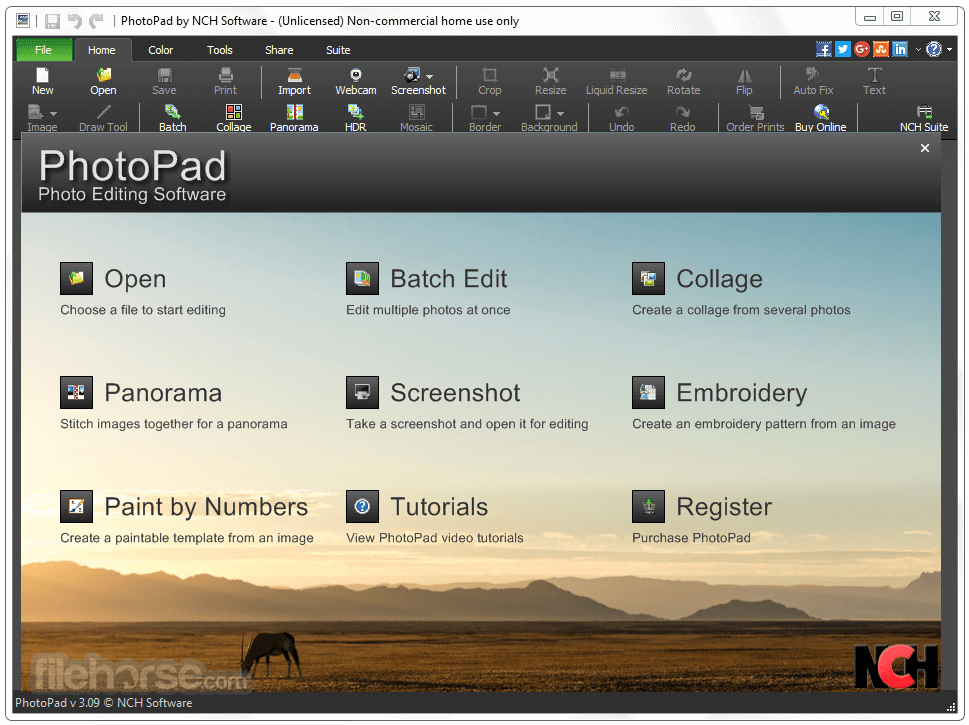 Giao diện PhotoPad Image Editor