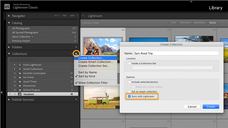 Đồng bộ ảnh trong Lightroom