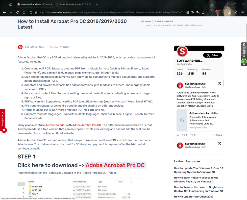 Adobe Acrobat Pro DC Installation