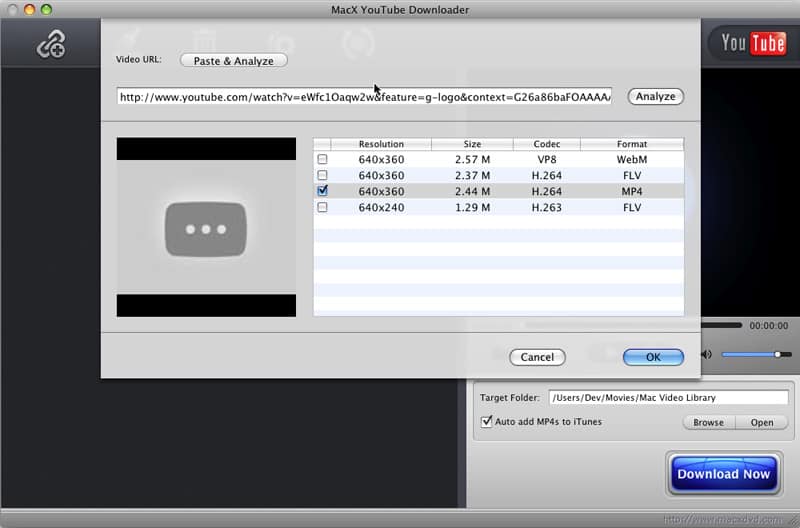Các định dạng hỗ trợ của Free YouTube Download
